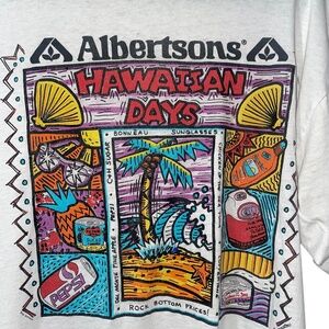 Vintage Original Albertson's Hawaiian Days Livingston Promo T-Shirt Sz XL 1990's
